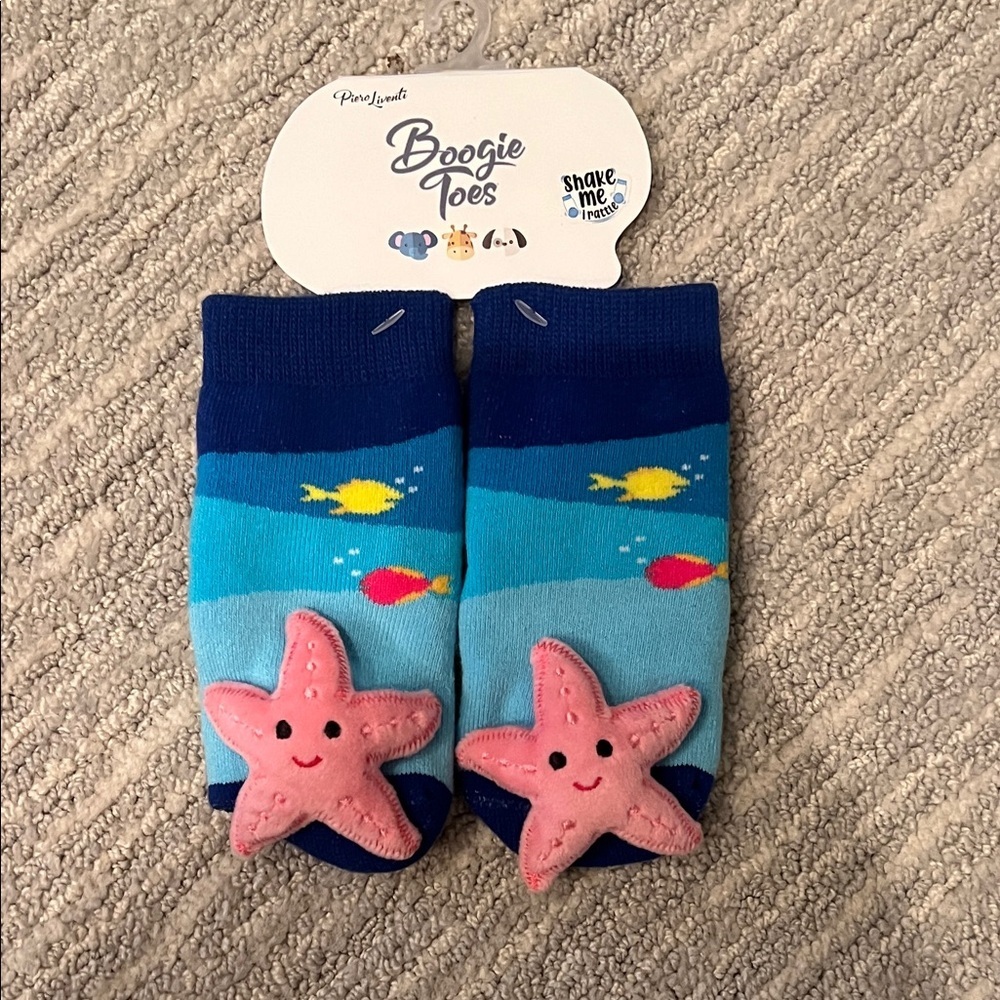 Boogie Toes Starfish Baby Grip Socks 1-2 Years NWT Summer Outfit